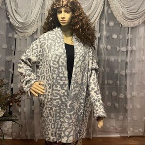 Free People Grey and White Cardigan